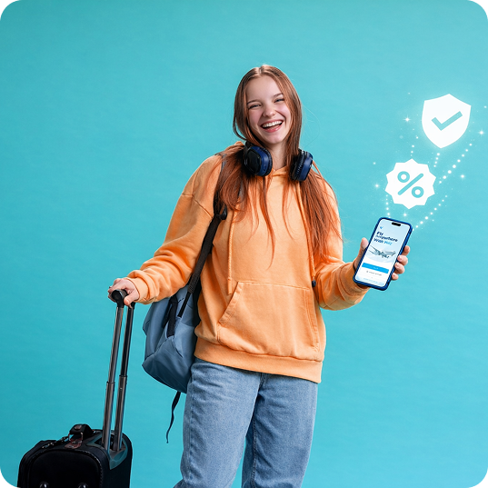 Étudiante voyageant avec Volz