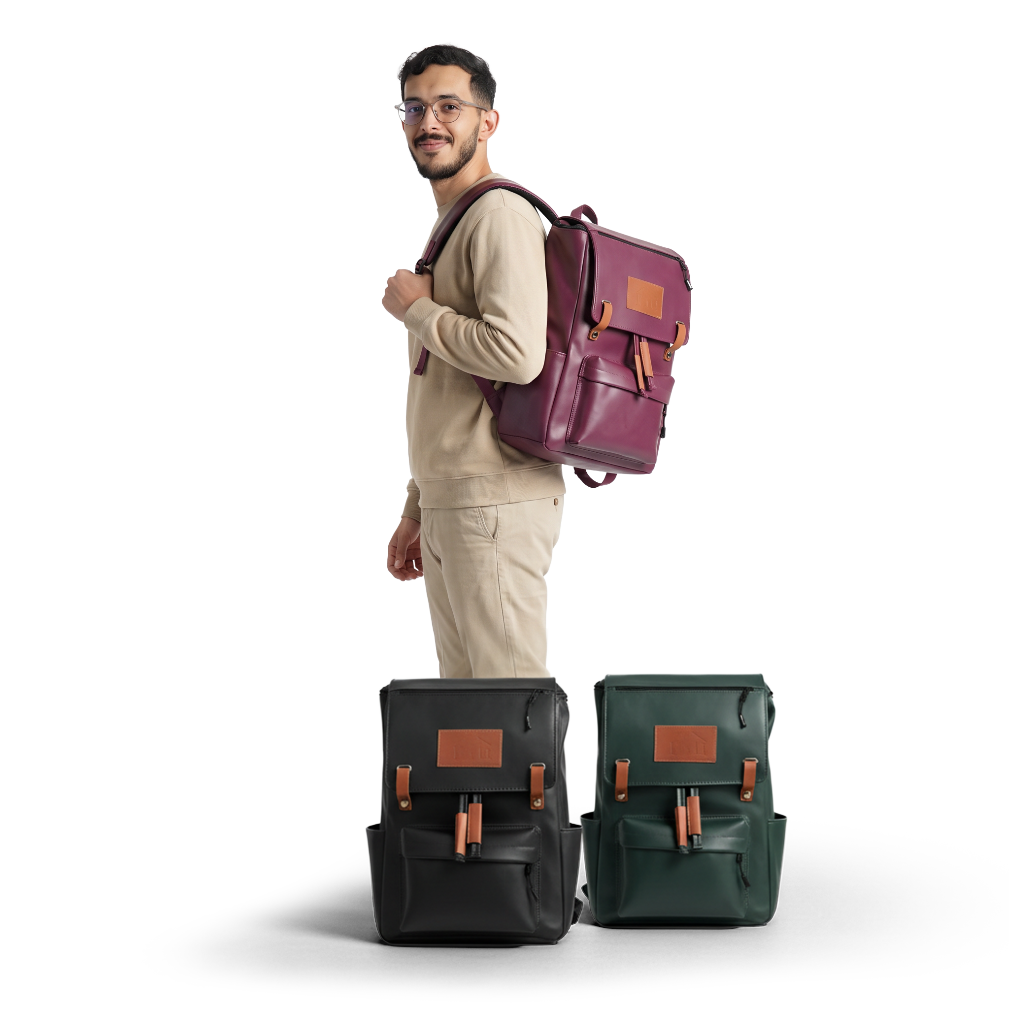 Étudiante utilisant un ordinateur portable dans un campus moderne