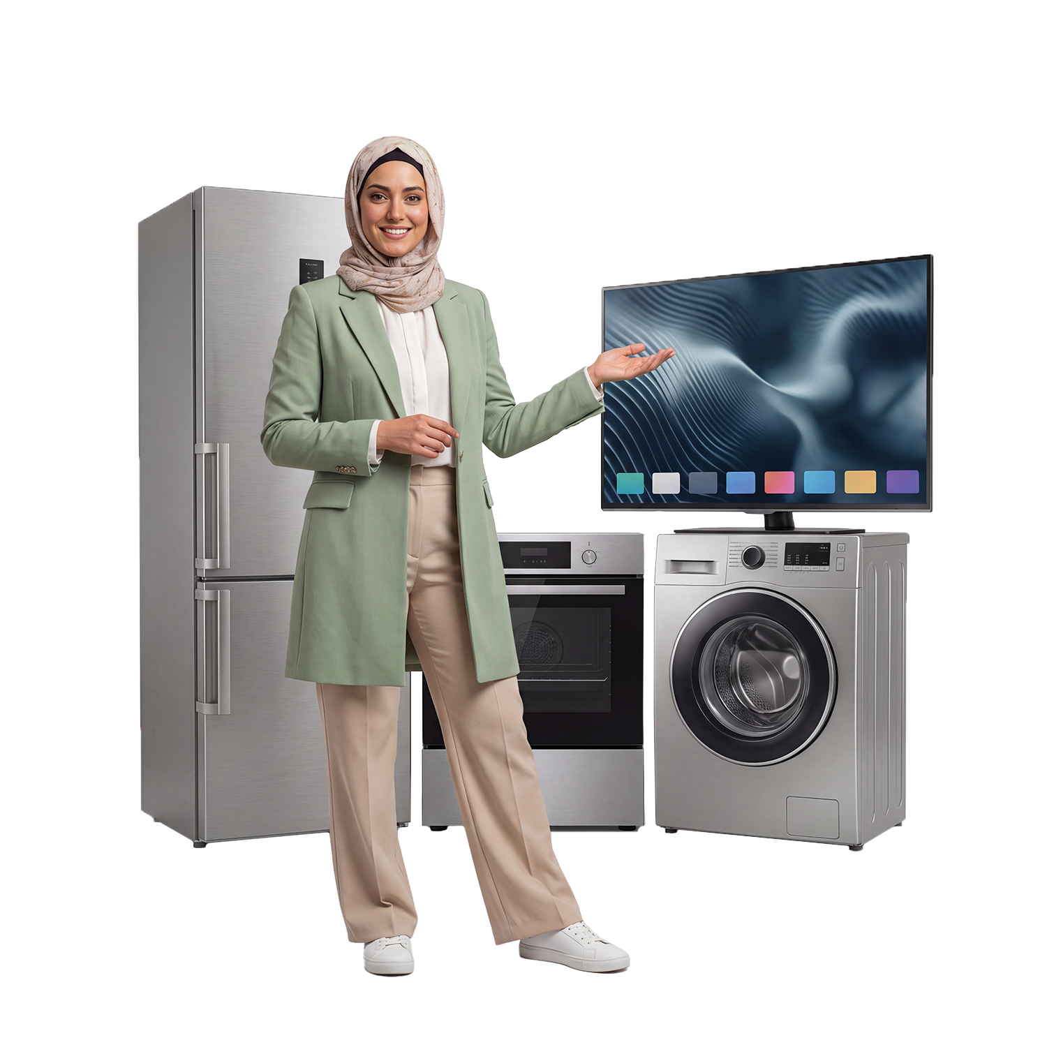 طالبة تستخدم حاسوباً محمولاً في حرم جامعي حديث